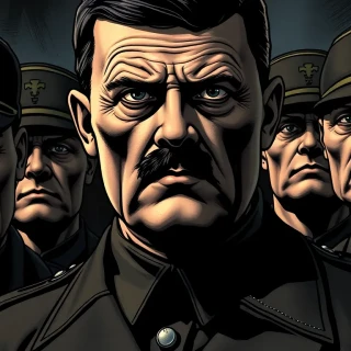 Hitler is his last day with his soldiers