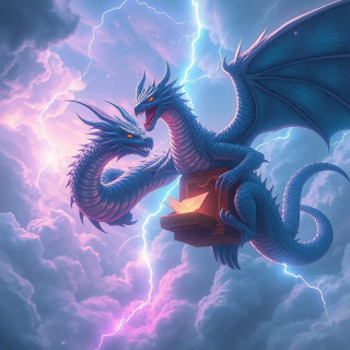 A post office in the clouds, where storm dragons deliver love letters written in lightning, and ink bleeds into rainbows.