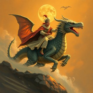 Ancient prince riding dragon