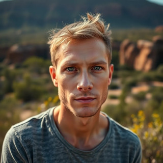 Australian man, summer view