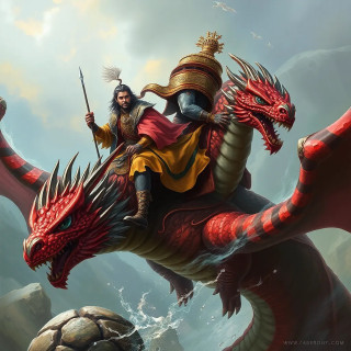Ancient prince riding dragon