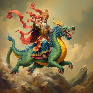 Glorious Ancient prince riding dragon, oil-paining, ultra-detailed