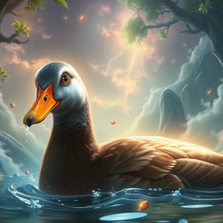 Duck in the fantastic nature