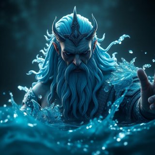 God of water with long white beard