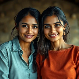 Great Friendship between women, detailed background, heads to feet included