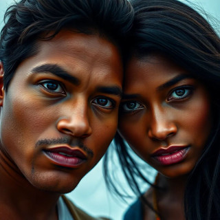 Brazilian couple , head to feet view