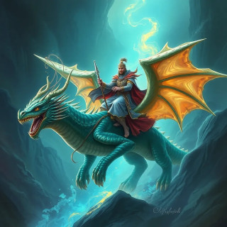 Ancient prince riding dragon