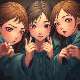 3 girls playing