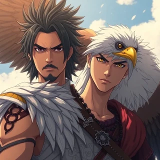 Ancient warrior with his eagle