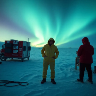 A data-mining rig in the Arctic: hackers jack into the aurora borealis to steal secrets from the sky.
