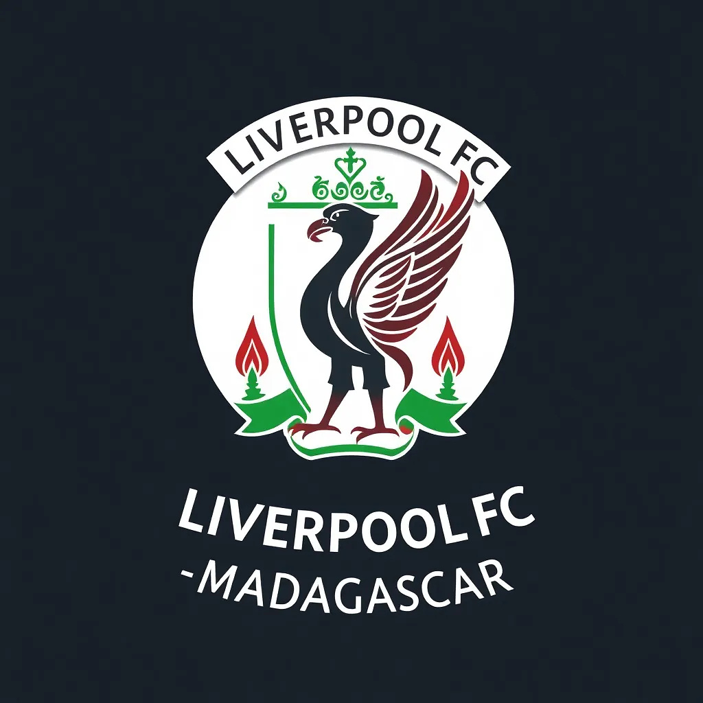 Create a PREMIUM, PROFESSIONAL and OFFICIAL-LOOKING football supporters club logo for:  "LIVERPOOL FC – MADAGASCAR"  Subtitle: "MPANOHANA SY MPANKAFY"  Design Style:  * International football supporters association * Modern sports branding * Elegant and timeless * Professional vector logo * Corporate-quality identity * Official supporters club appearance * Clean and balanced composition * Suitable for Facebook Page, Website, Merchandise and Banners  Main Symbol:  * Powerful Liver Bird inspired by Liverpool heritage * Unique interpretation (not an exact copy of any official club logo) * Strong, elegant and prestigious * Symbolizing pride, loyalty, passion and community  Madagascar Identity:  * Integrate Madagascar subtly and elegantly * Madagascar colors (red, white, green) incorporated with sophistication * Optional silhouette of Madagascar integrated into the emblem * National identity visible but not overpowering  Composition:  * Circular emblem * Premium outer ring * Perfect symmetry * Strong visual hierarchy * Highly recognizable at small and large sizes  Text Layout: Top: LIVERPOOL FC – MADAGASCAR  Bottom: MPANOHANA SY MPANKAFY  Colors:  * Deep Liverpool Red * Premium White * Madagascar Green * Touches of Gold for prestige * Dark Charcoal accents  Effects:  * Clean vector design * Sharp edges * Professional gradients * Subtle metallic finish * High-end sports branding * No cartoon style * No gaming/esports style * No mascot style * No clutter  Background: Transparent background  Quality: Ultra HD 8K Professional vector logo Brand identity design Agency-quality sports branding Award-winning logo design Ready for social media and print