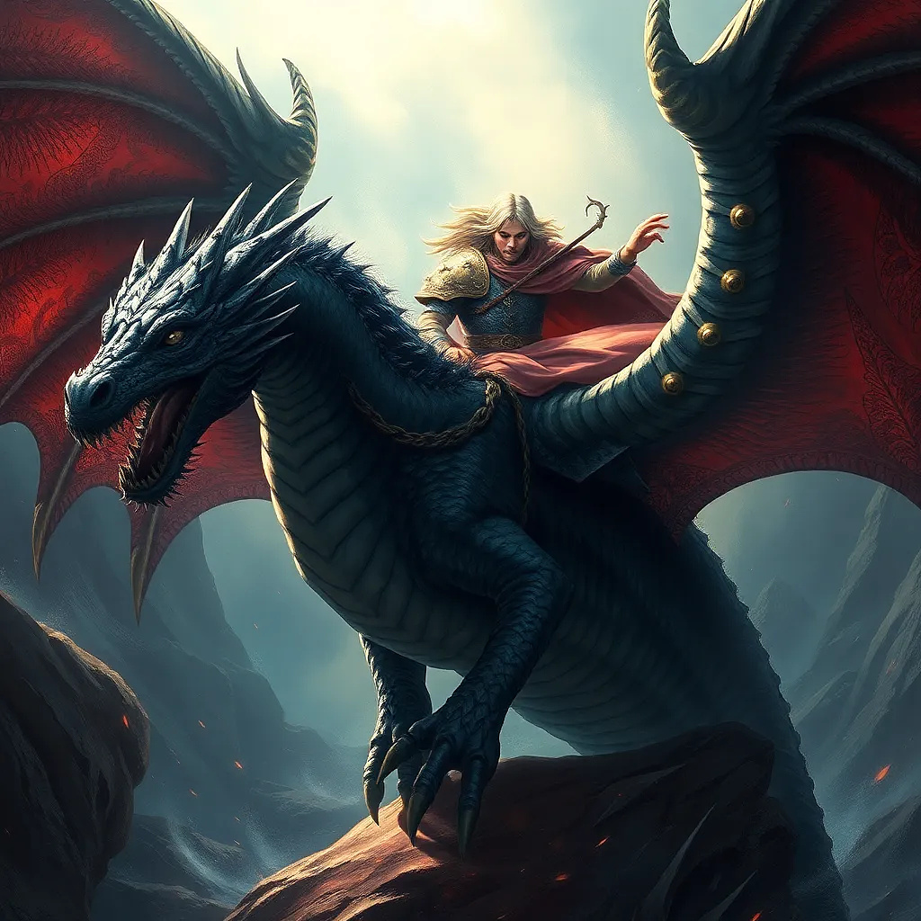 Ancient prince riding dragon